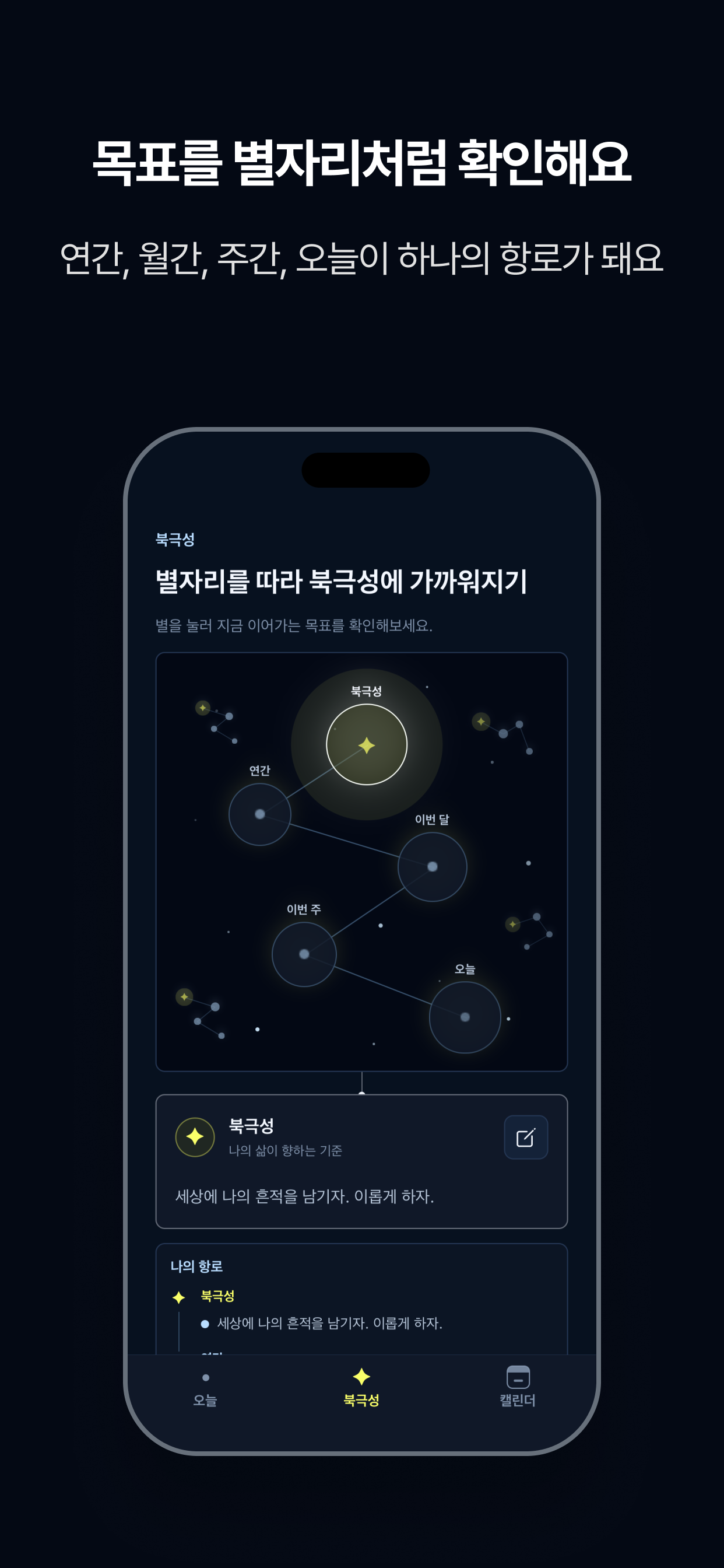 북극성 항로 화면